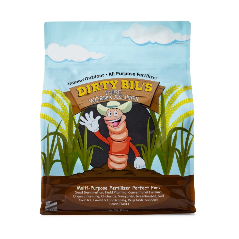 Dirty Bil's Pure Worm Castings - 15lb Bag - Natural Soil Fertilizer Additive
