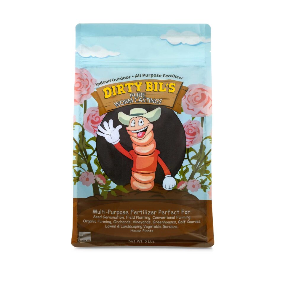 Dirty Bil's Pure Worm Castings - 5lb Bag - Natural Soil Fertilizer Additive